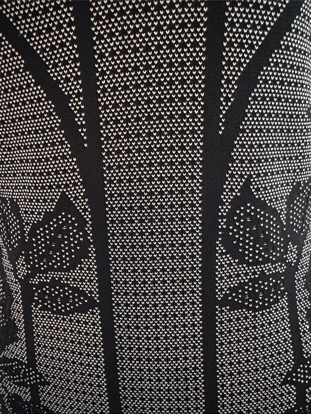 Elegant Black and Gray Floral Knit Dress - Picture 4 of 10